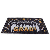 Graduation Banner 71x38in Durable Polyester Fabrics Fadeless 4 Eyelets Easy Installation Congrats Grad Banner for Party C - Low Angle
