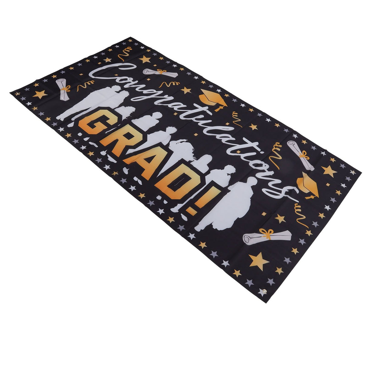 Graduation Banner 71x38in Durable Polyester Fabrics Fadeless 4 Eyelets Easy Installation Congrats Grad Banner for Party C