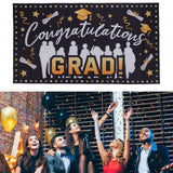 Graduation Banner 71x38in Durable Polyester Fabrics Fadeless 4 Eyelets Easy Installation Congrats Grad Banner for Party C
