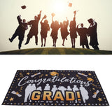 Graduation Banner 71x38in Durable Polyester Fabrics Fadeless 4 Eyelets Easy Installation Congrats Grad Banner for Party C - Extra Image