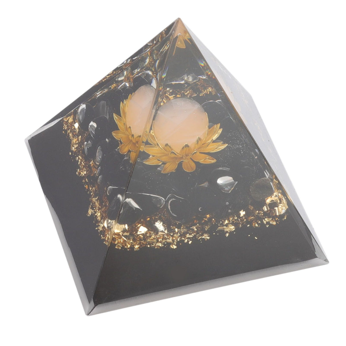 Orgone Pyramid Crystal Chakra Pyramid Promotes Psychological Growth for Living Room Bedroom Office