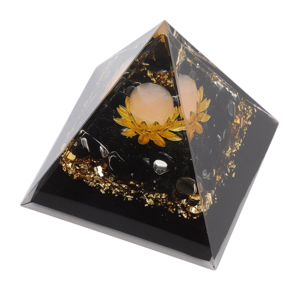 Orgone Pyramid Crystal Chakra Pyramid Promotes Psychological Growth for Living Room Bedroom Office