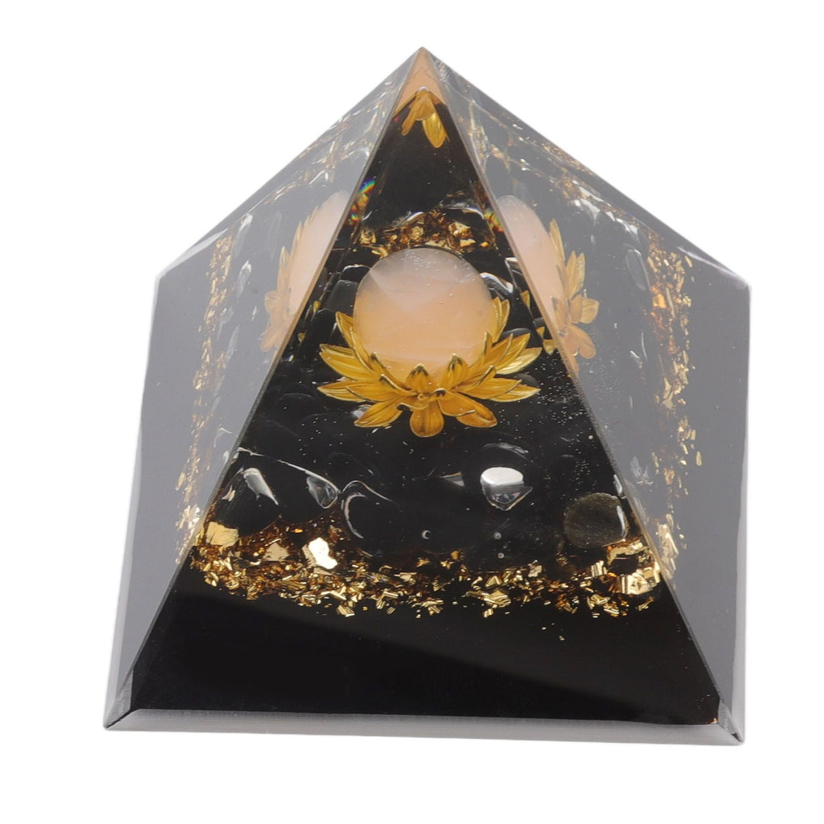 Orgone Pyramid Crystal Chakra Pyramid Promotes Psychological Growth for Living Room Bedroom Office