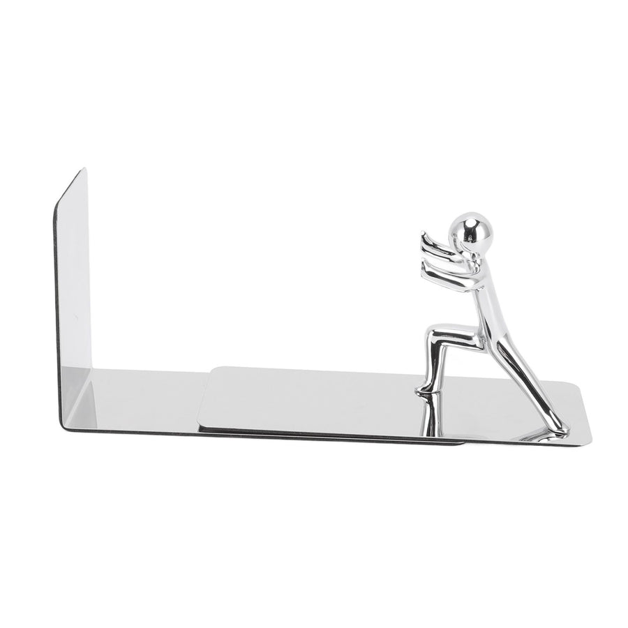 Metal Bookends Kung Fu Man Design Durable Rustproof Metal High Stability Book Ends for Home Office Library