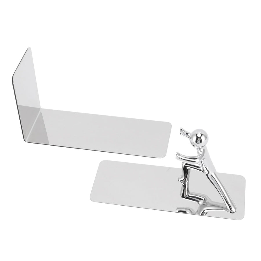 Metal Bookends Kung Fu Man Design Durable Rustproof Metal High Stability Book Ends for Home Office Library