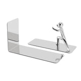 Metal Bookends Kung Fu Man Design Durable Rustproof Metal High Stability Book Ends for Home Office Library - Rear View
