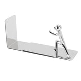 Metal Bookends Kung Fu Man Design Durable Rustproof Metal High Stability Book Ends for Home Office Library