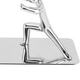 Metal Bookends Kung Fu Man Design Durable Rustproof Metal High Stability Book Ends for Home Office Library