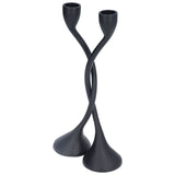 Candle Holder Zinc Alloy High Foot European Style Romantic Simple Retro Black Candlesticks for Bar - Top-Down View