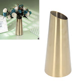 Gold Vase 304 Stainless Steel Conic Shape Narrow Mouth Simple Modern Style Desk Vase for Home Office Dormitory - Extra Image