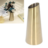 Gold Vase 304 Stainless Steel Conic Shape Narrow Mouth Simple Modern Style Desk Vase for Home Office Dormitory