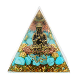 Crystal Pyramid Buddha Design Exquisite Beautiful Pyramid Power Stone Decoration Ornament for Yoga Meditation