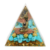 Crystal Pyramid Buddha Design Exquisite Beautiful Pyramid Power Stone Decoration Ornament for Yoga Meditation