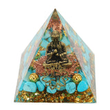 Crystal Pyramid Buddha Design Exquisite Beautiful Pyramid Power Stone Decoration Ornament for Yoga Meditation - Rear View