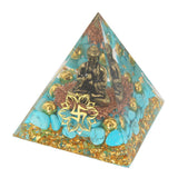 Crystal Pyramid Buddha Design Exquisite Beautiful Pyramid Power Stone Decoration Ornament for Yoga Meditation