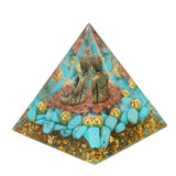 Crystal Pyramid Buddha Design Exquisite Beautiful Pyramid Power Stone Decoration Ornament for Yoga Meditation
