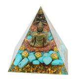 Crystal Pyramid Buddha Design Exquisite Beautiful Pyramid Power Stone Decoration Ornament for Yoga Meditation