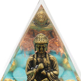 Crystal Pyramid Buddha Design Exquisite Beautiful Pyramid Power Stone Decoration Ornament for Yoga Meditation