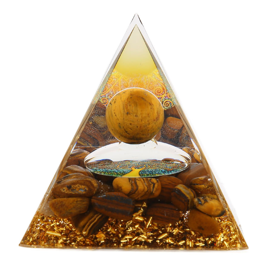 Pyramid Ornament Natural Gravel Triangular Lucky Improving Mood Pyramid Positive Energy Decoration for Bookshelf