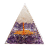 Pyramid Epoxy Ornament Good Durability Exquisite Workmanship Gravel Pyramid Power Stone for Living Room Bedroom Office