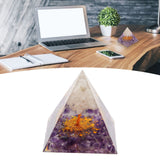 Pyramid Epoxy Ornament Good Durability Exquisite Workmanship Gravel Pyramid Power Stone for Living Room Bedroom Office