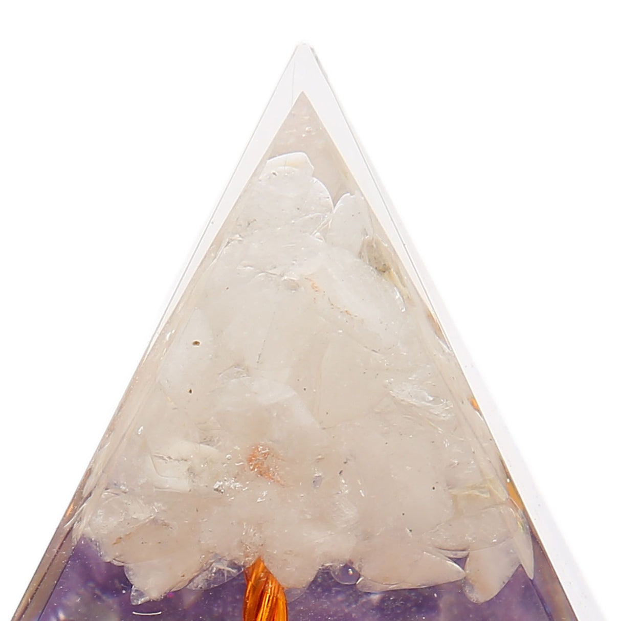 Pyramid Epoxy Ornament Good Durability Exquisite Workmanship Gravel Pyramid Power Stone for Living Room Bedroom Office