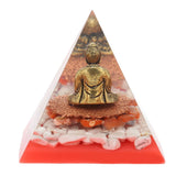 Crystal Pyramid Buddha Epoxy Energy Stone Handicraft for Household Decoration Office Desktop - Front View