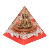 Crystal Pyramid Buddha Epoxy Energy Stone Handicraft for Household Decoration Office Desktop - 45-Degree Angle