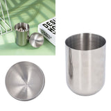 Cotton Swab Holders 304 Stainless Steel Light Luxury Dustproof Cotton Swab Canisters with Lid for Home Bathroom