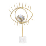 Nordic Wisdom Eye Crystal Ball Decoration Iron Crafts Office Desktop Decoration Home Living Room Cabinet Metal Ornament - Side View