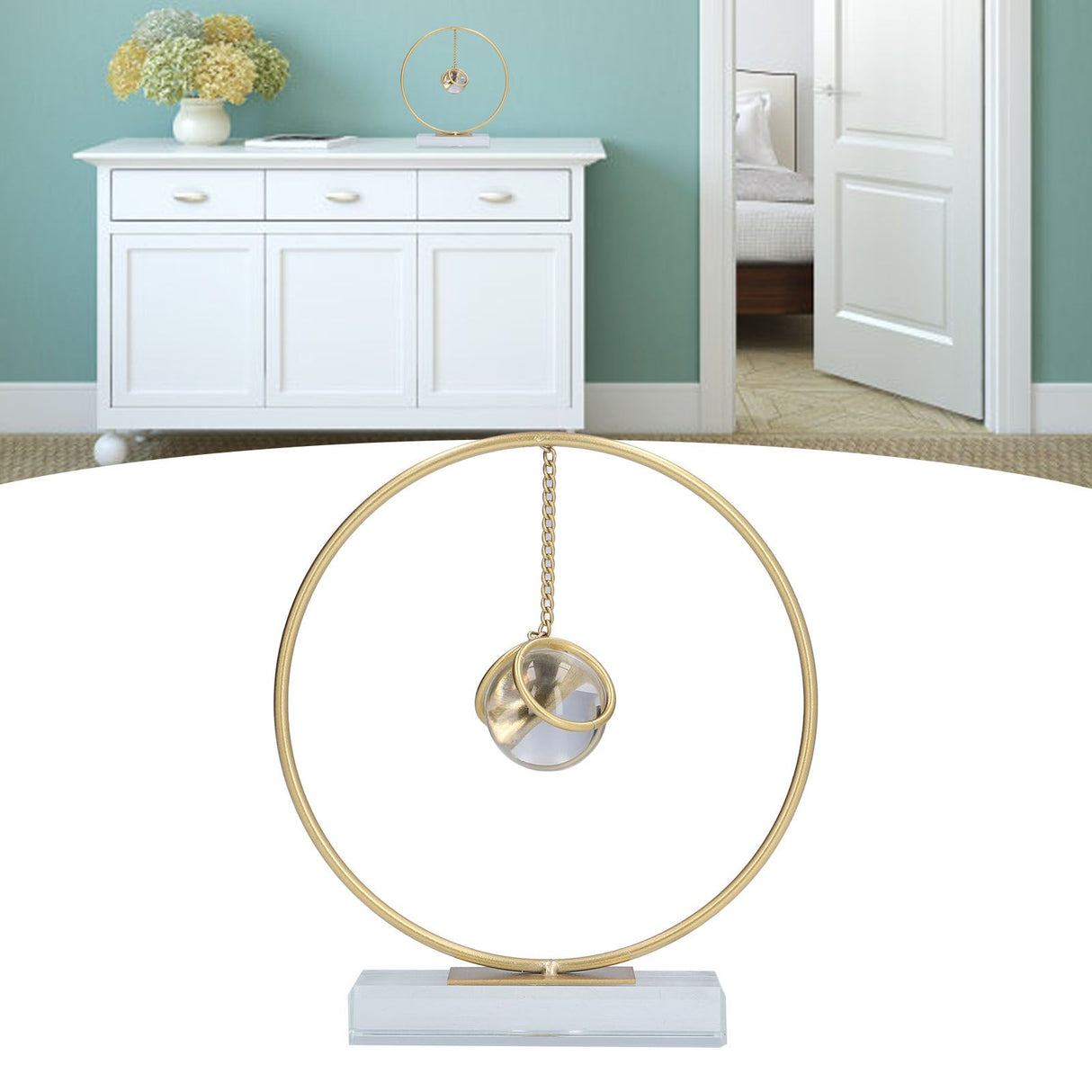 Crystal Ball Ornament Modern Simple Abstract Style Add Vitality Safe Durable Widely Used Fortune Teller Crystal Ball