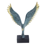 Nordic Wing Statue Resin Sculpture Statue Ornaments Modern Living Room Decoration Desktop Abstract Crafts Champagne Blue - Side View