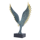 Nordic Wing Statue Resin Sculpture Statue Ornaments Modern Living Room Decoration Desktop Abstract Crafts Champagne Blue - 45-Degree Angle