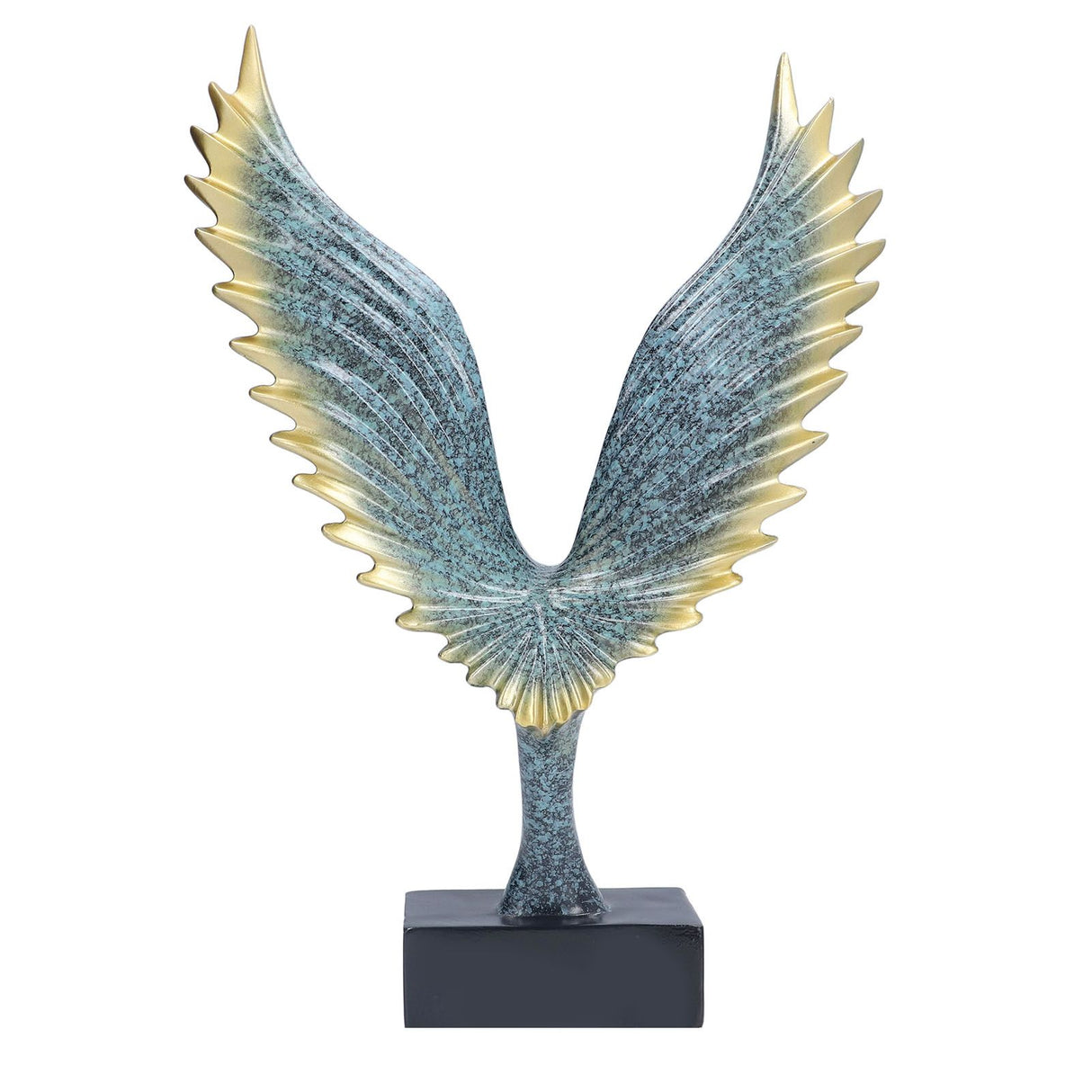 Nordic Wing Statue Resin Sculpture Statue Ornaments Modern Living Room Decoration Desktop Abstract Crafts Champagne Blue