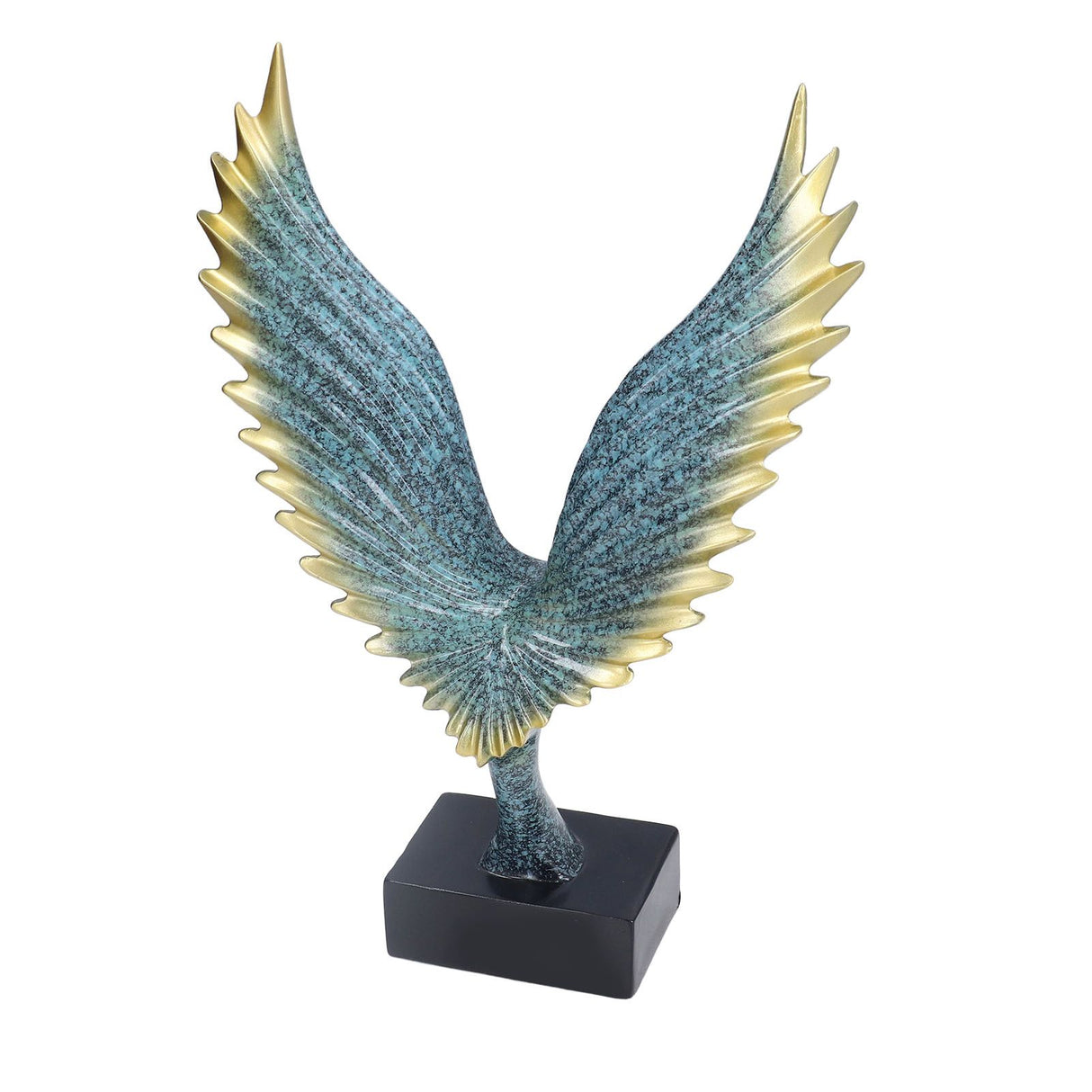 Nordic Wing Statue Resin Sculpture Statue Ornaments Modern Living Room Decoration Desktop Abstract Crafts Champagne Blue