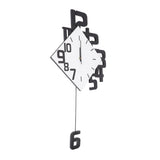 Frameless Pendulum Wall Clocks Number Decoration DIY Assembly Modern Wall Clocks with Silent Movement Wall Clock for Office - Top-Down View