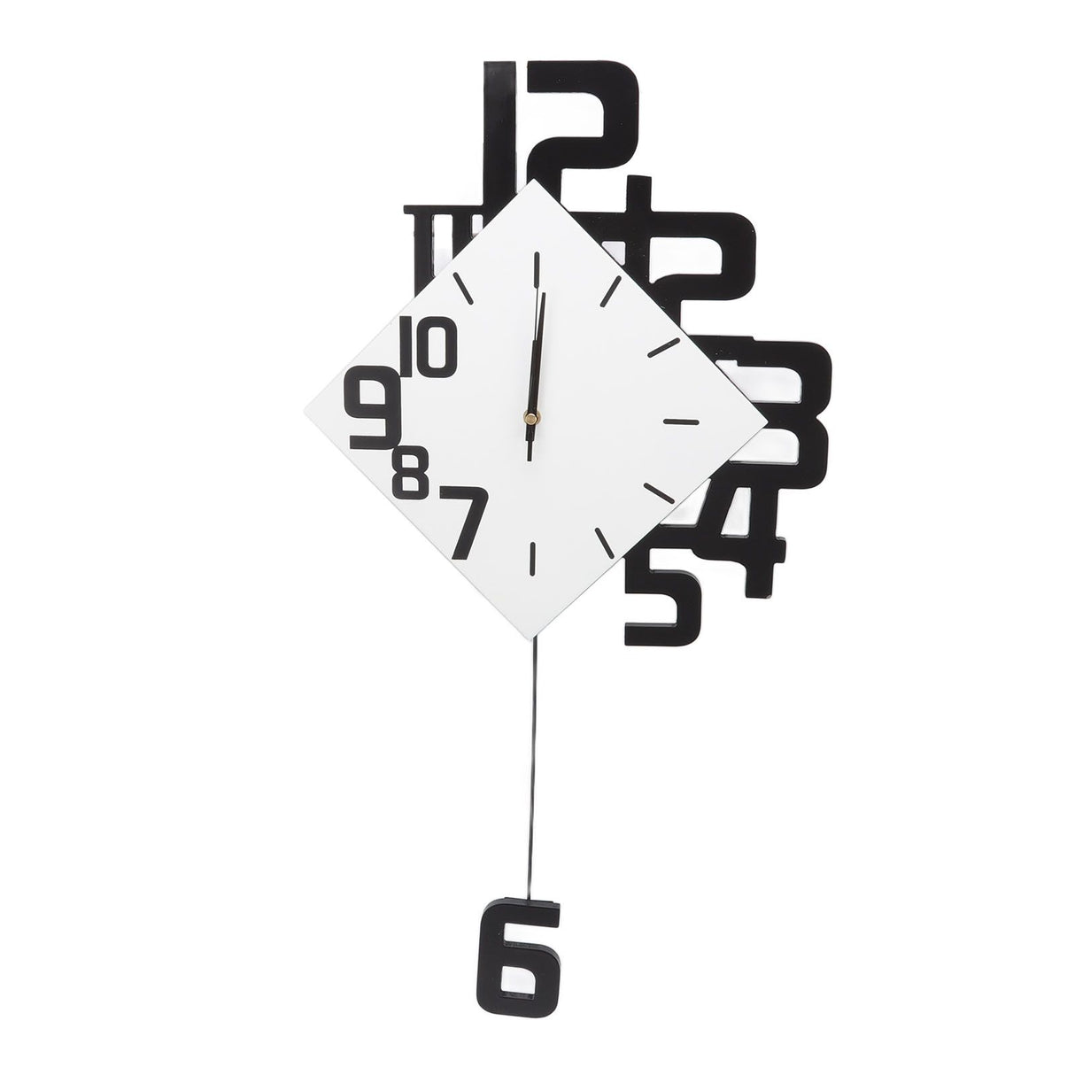 Frameless Pendulum Wall Clocks Number Decoration DIY Assembly Modern Wall Clocks with Silent Movement Wall Clock for Office