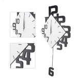 Frameless Pendulum Wall Clocks Number Decoration DIY Assembly Modern Wall Clocks with Silent Movement Wall Clock for Office - Low Angle