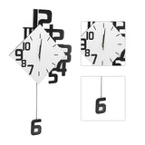 Frameless Pendulum Wall Clocks Number Decoration DIY Assembly Modern Wall Clocks with Silent Movement Wall Clock for Office