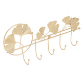 Wall Coat Rack Ginkgo Leaf Design Simple Elegant Style Wide Application Wall Mounted Coat Rack for Clothes Hat Keys - Side View