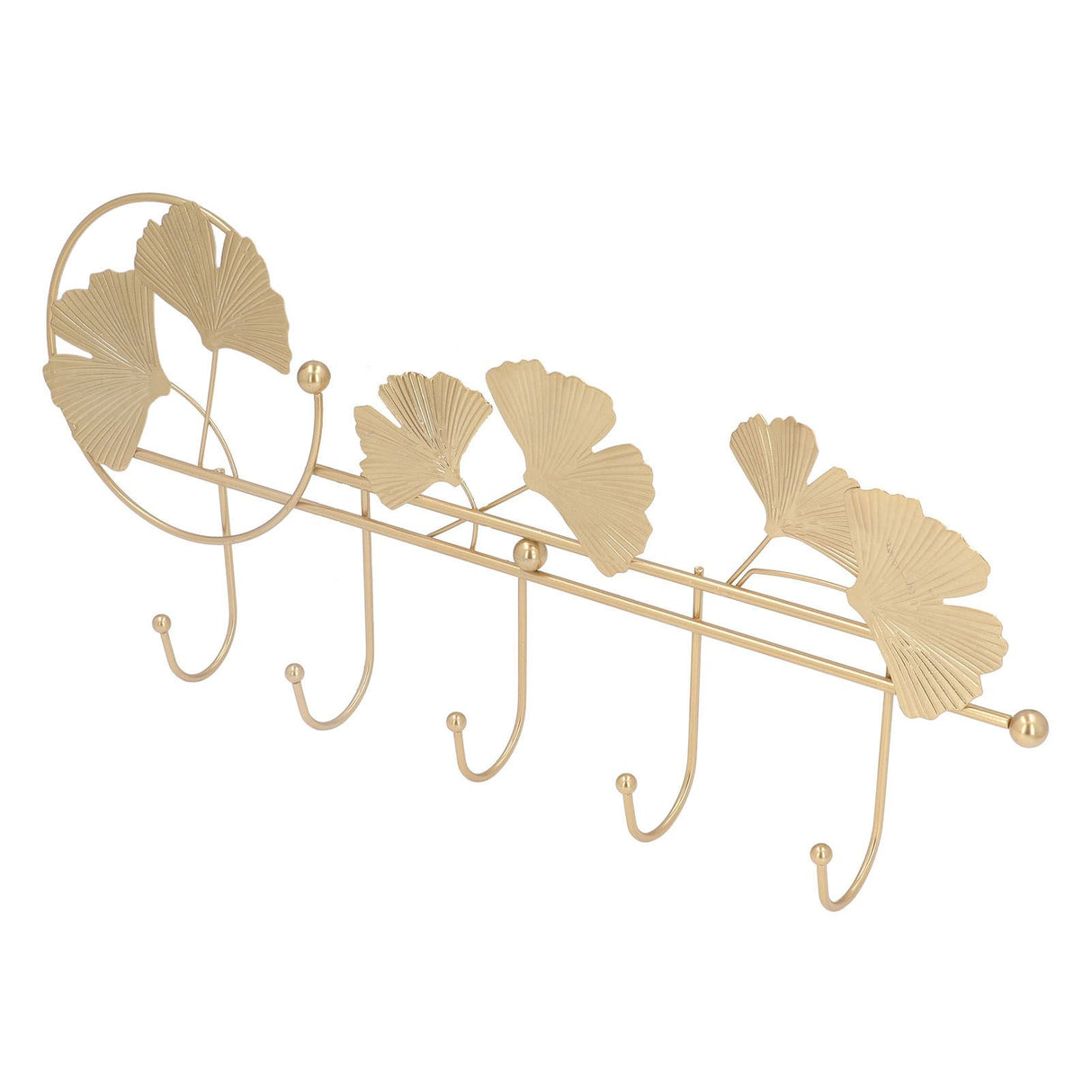 Wall Coat Rack Ginkgo Leaf Design Simple Elegant Style Wide Application Wall Mounted Coat Rack for Clothes Hat Keys
