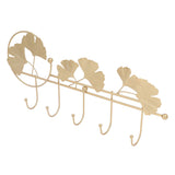 Wall Coat Rack Ginkgo Leaf Design Simple Elegant Style Wide Application Wall Mounted Coat Rack for Clothes Hat Keys - Top-Down View