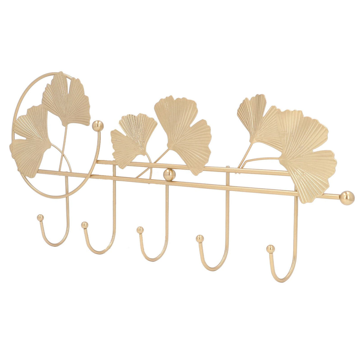 Wall Coat Rack Ginkgo Leaf Design Simple Elegant Style Wide Application Wall Mounted Coat Rack for Clothes Hat Keys
