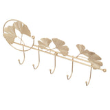 Wall Coat Rack Ginkgo Leaf Design Simple Elegant Style Wide Application Wall Mounted Coat Rack for Clothes Hat Keys