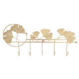 Wall Coat Rack Ginkgo Leaf Design Simple Elegant Style Wide Application Wall Mounted Coat Rack for Clothes Hat Keys - Close-Up Angle