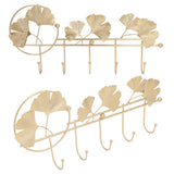 Wall Coat Rack Ginkgo Leaf Design Simple Elegant Style Wide Application Wall Mounted Coat Rack for Clothes Hat Keys