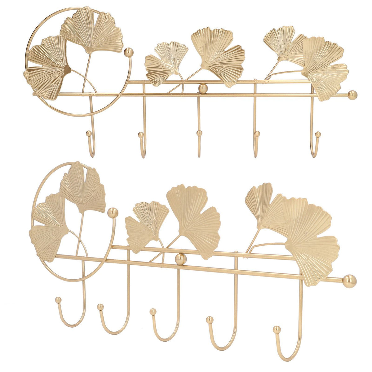 Wall Coat Rack Ginkgo Leaf Design Simple Elegant Style Wide Application Wall Mounted Coat Rack for Clothes Hat Keys