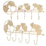 Wall Coat Rack Ginkgo Leaf Design Simple Elegant Style Wide Application Wall Mounted Coat Rack for Clothes Hat Keys - Extra Image