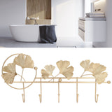 Wall Coat Rack Ginkgo Leaf Design Simple Elegant Style Wide Application Wall Mounted Coat Rack for Clothes Hat Keys - Extra Image