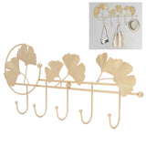 Wall Coat Rack Ginkgo Leaf Design Simple Elegant Style Wide Application Wall Mounted Coat Rack for Clothes Hat Keys